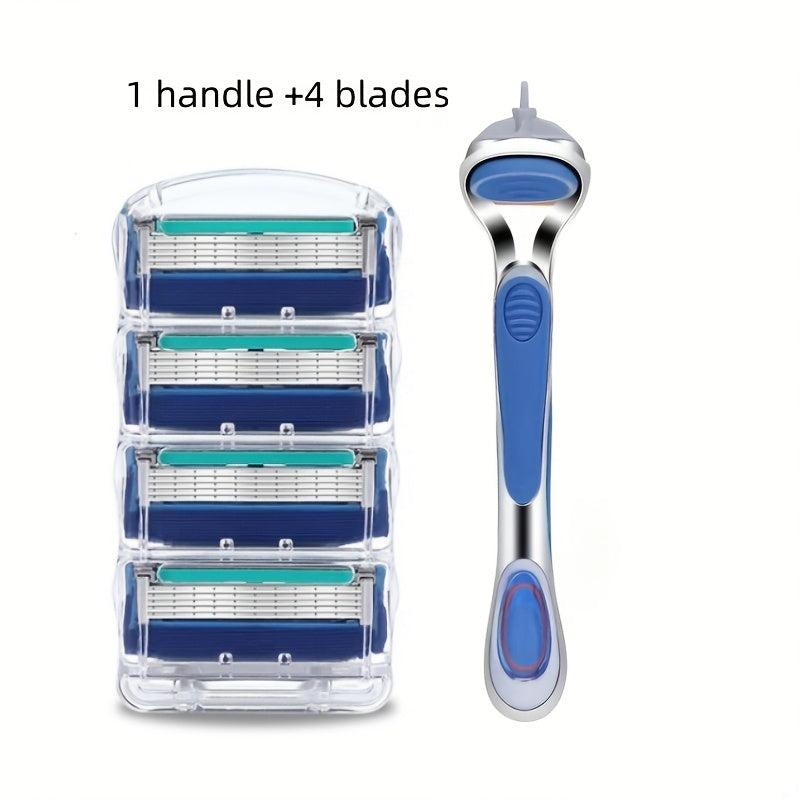 5-Layer Stainless Steel Manual Shaving Razor with Blades