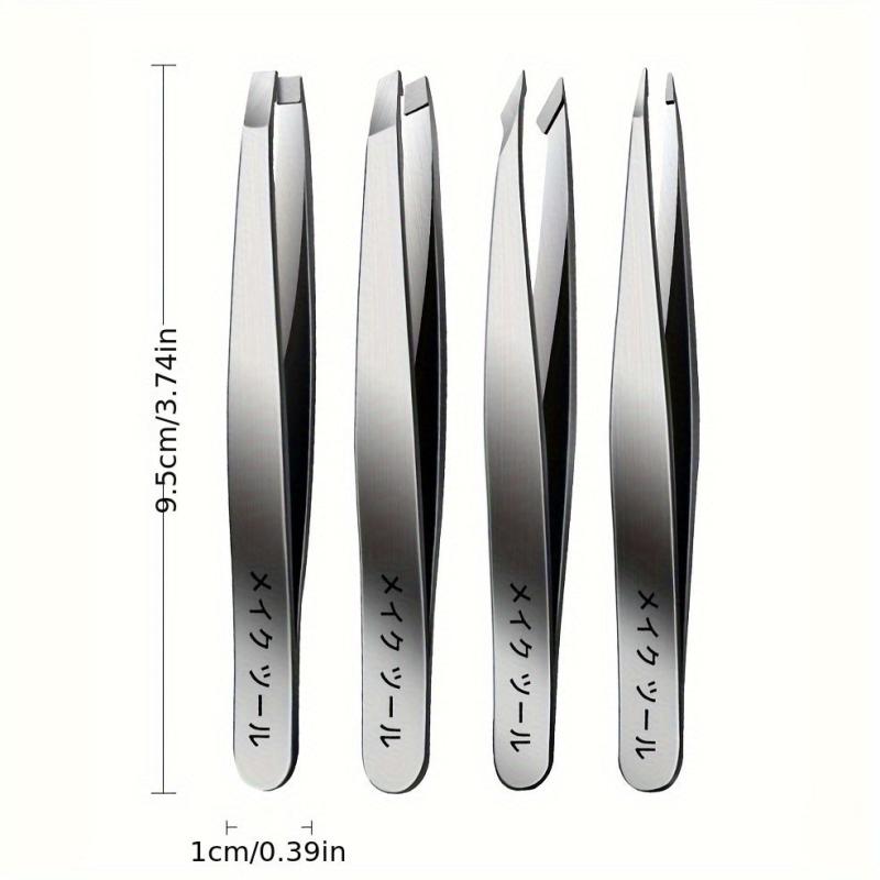 Professional Stainless Steel Tweezers Set 4 Pack