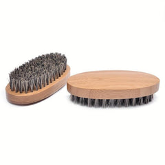 Men's Dual Strength Hair & Beard Brush Natural Boar Bristles & Wood