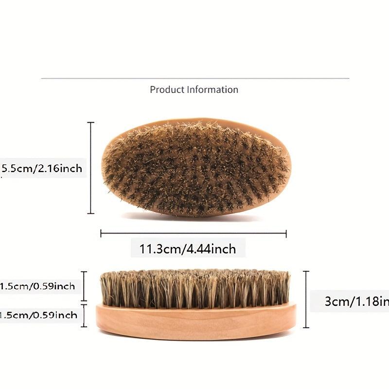 Men's Dual Strength Hair & Beard Brush Natural Boar Bristles & Wood