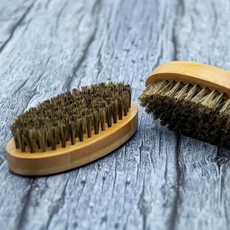 Men's Dual Strength Hair & Beard Brush Natural Boar Bristles & Wood