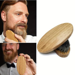 Men's Dual Strength Hair & Beard Brush Natural Boar Bristles & Wood