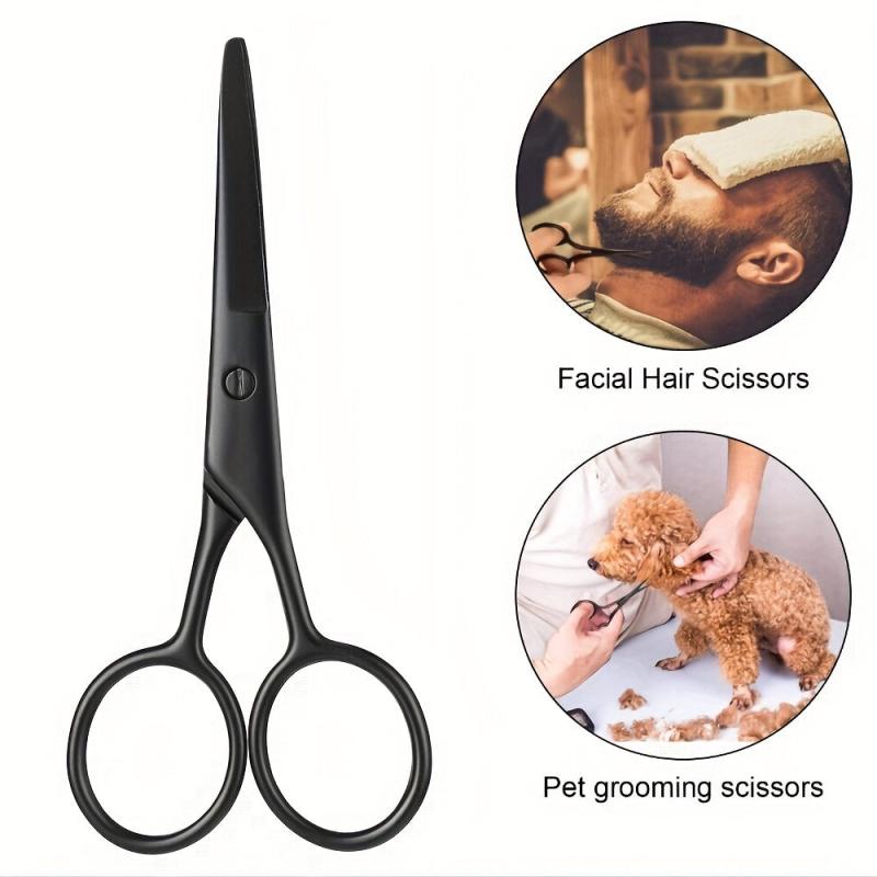 Stainless Steel Beard Scissors Round Tip Hair Scissors