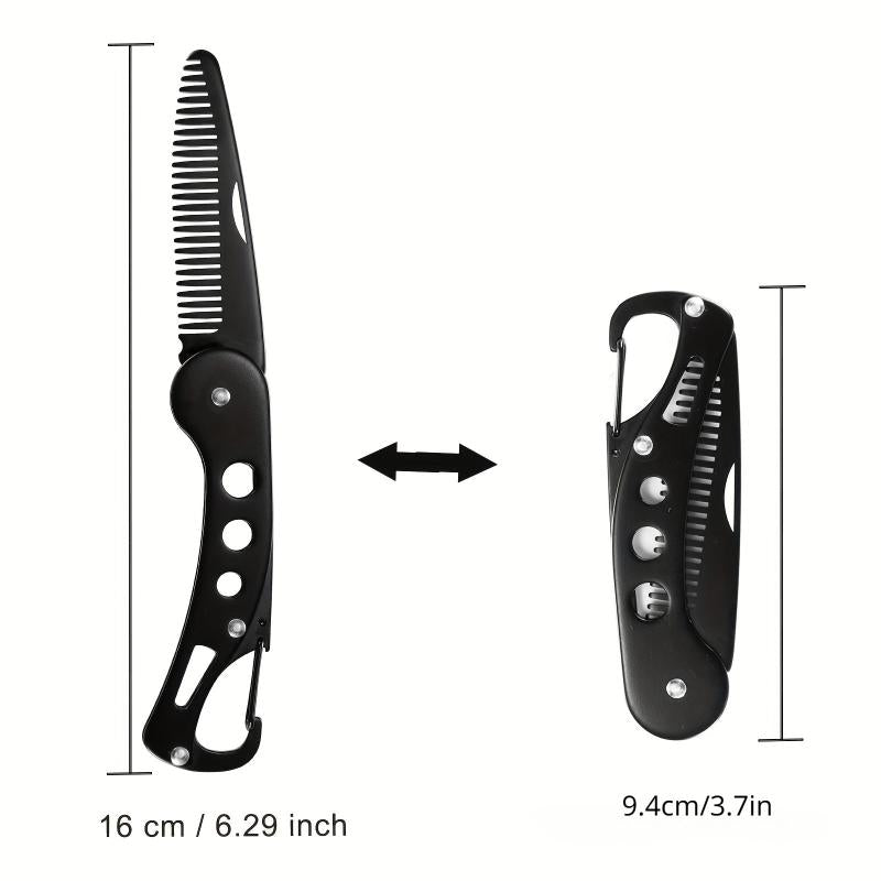 Folding Stainless Steel Beard Comb for Men