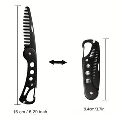 Folding Stainless Steel Beard Comb for Men