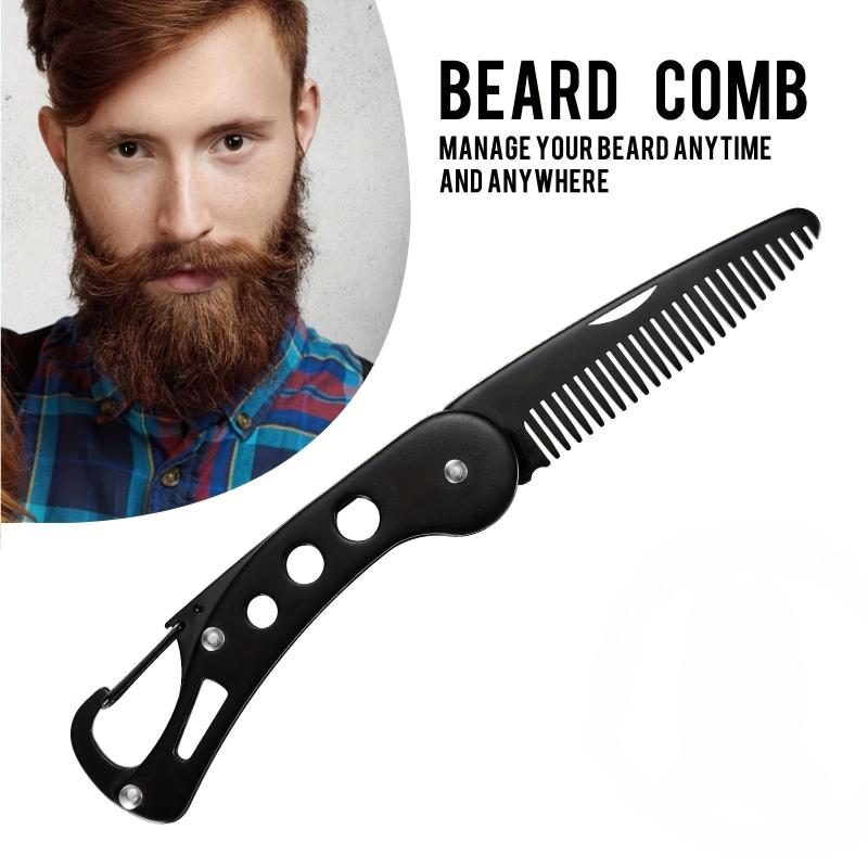 Folding Stainless Steel Beard Comb for Men
