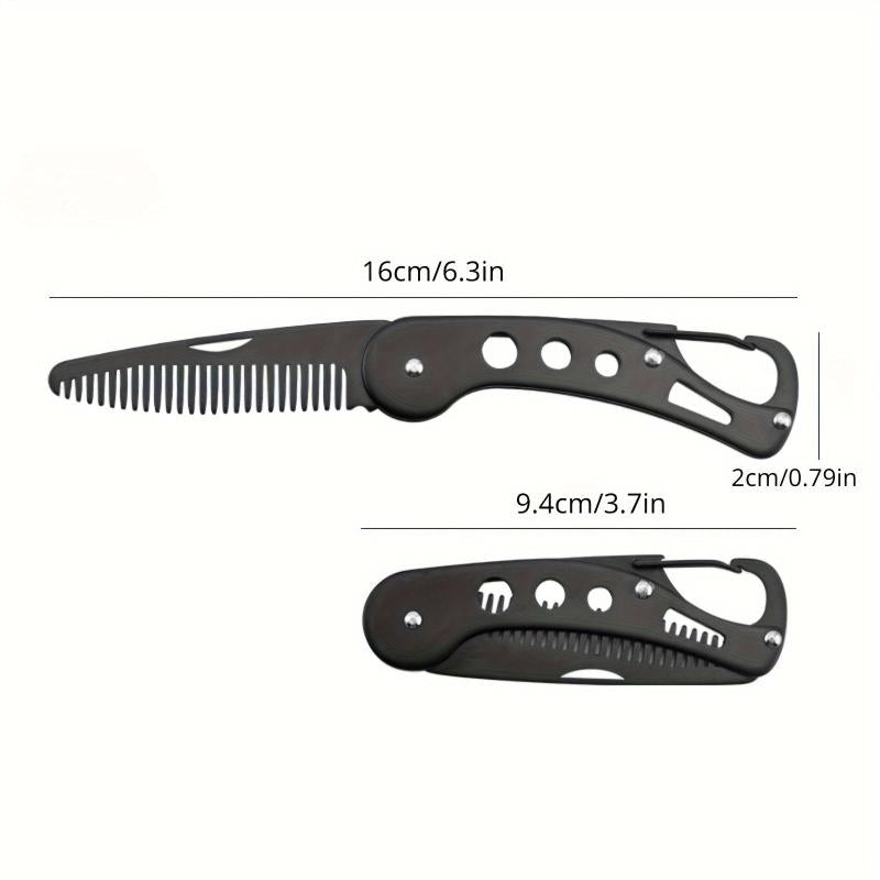 Folding Stainless Steel Beard Comb for Men