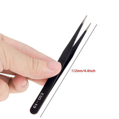 6Pcs Anti Static Stainless Steel Tweezers for Maintenance & Repair