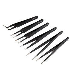 6Pcs Anti Static Stainless Steel Tweezers for Maintenance & Repair