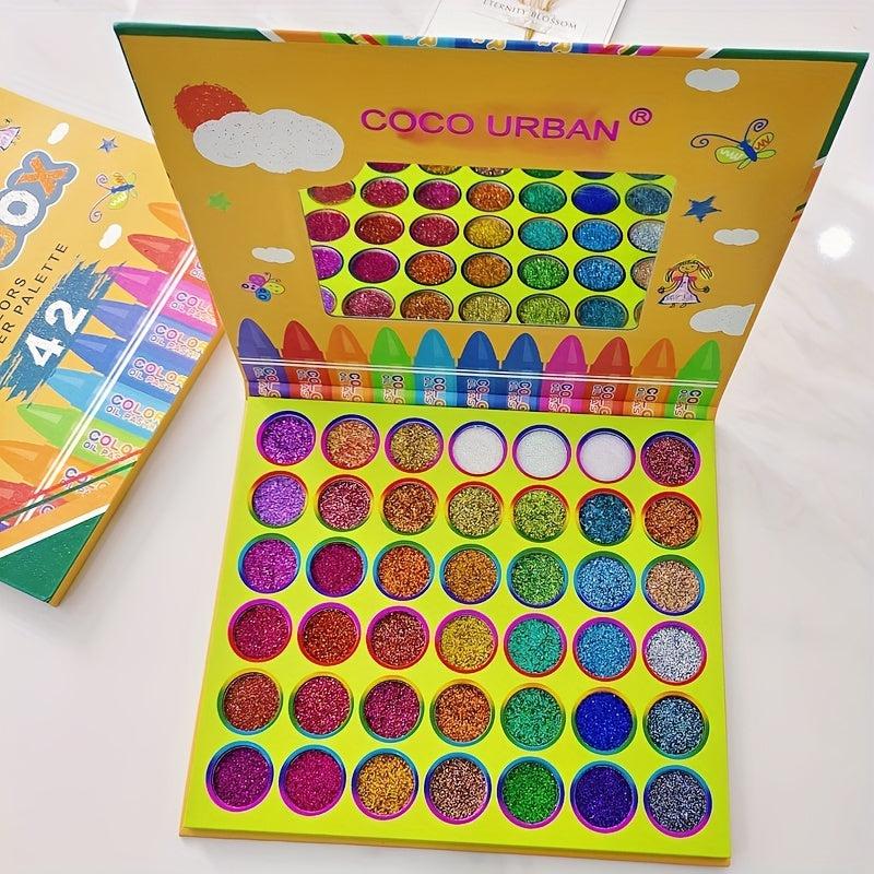 42 Colors Glitter Sequin Eyeshadow Palette for Cosplay Halloween Dance Party