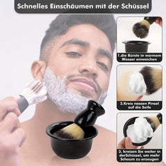 Men's Shaving Brush and Bowl Set - 3 in 1 Shaving Brush Set