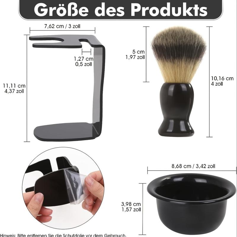 Men's Shaving Brush and Bowl Set - 3 in 1 Shaving Brush Set