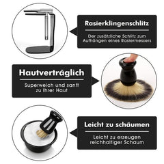 Men's Shaving Brush and Bowl Set - 3 in 1 Shaving Brush Set