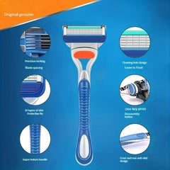 Sharp 5-Layer Razor Blades 24 Pcs Replacement Blades Wet Shaving Safety Razor