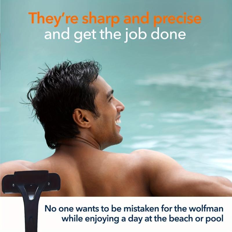 Men's Back Hair Removal Razor with Long Handle - Suitable for Wet and Dry Use