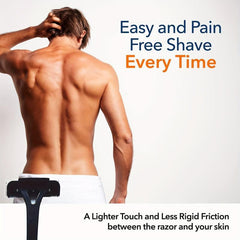 Men's Back Hair Removal Razor with Long Handle - Suitable for Wet and Dry Use