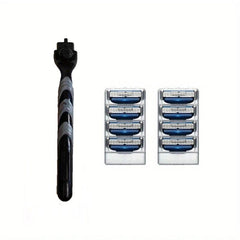 Men's High-End Beard Shaving Kit with 3-Layer Razor & 12 Blades