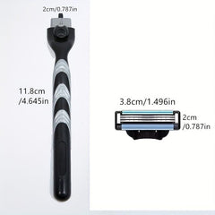 Men's High-End Beard Shaving Kit with 3-Layer Razor & 12 Blades