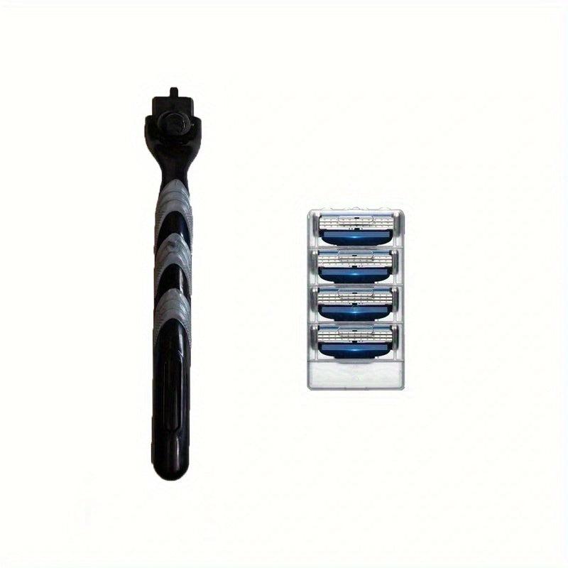 Men's High-End Beard Shaving Kit with 3-Layer Razor & 12 Blades