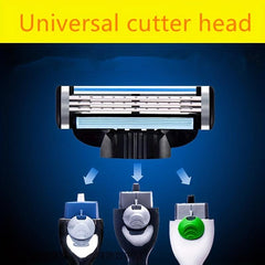 Men's High-End Beard Shaving Kit with 3-Layer Razor & 12 Blades