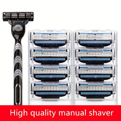 Men's High-End Beard Shaving Kit with 3-Layer Razor & 12 Blades
