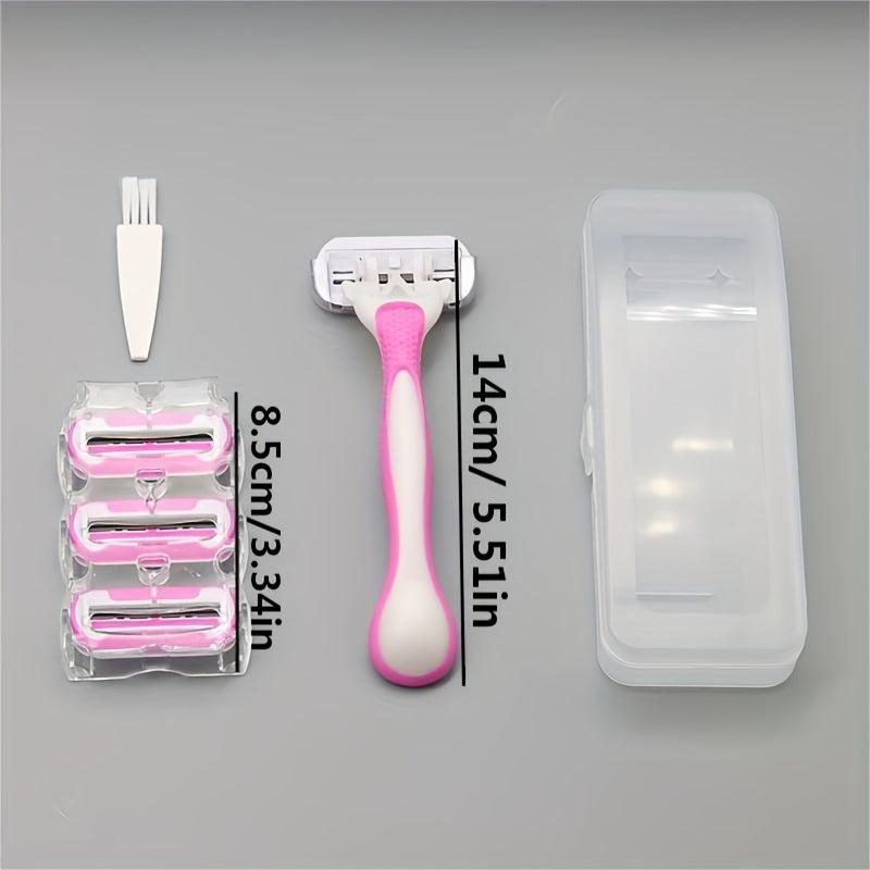 3 Layer Safety Razor for Women - T Shaped Replaceable Head