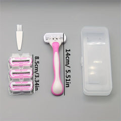 3 Layer Safety Razor for Women - T Shaped Replaceable Head