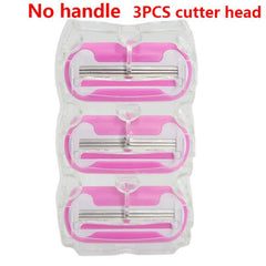 3 Layer Safety Razor for Women - T Shaped Replaceable Head