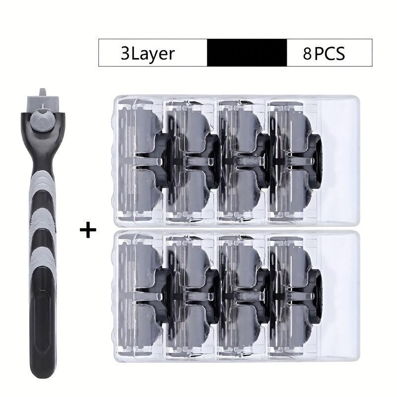 Classic 3 Layer Manual Razor Set with 8 Refills