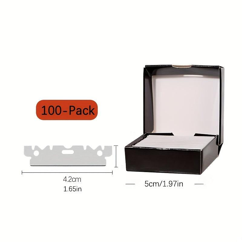 100 Pcs Half Razor Blades For Barber Razors Stainless Straight Edge Blades
