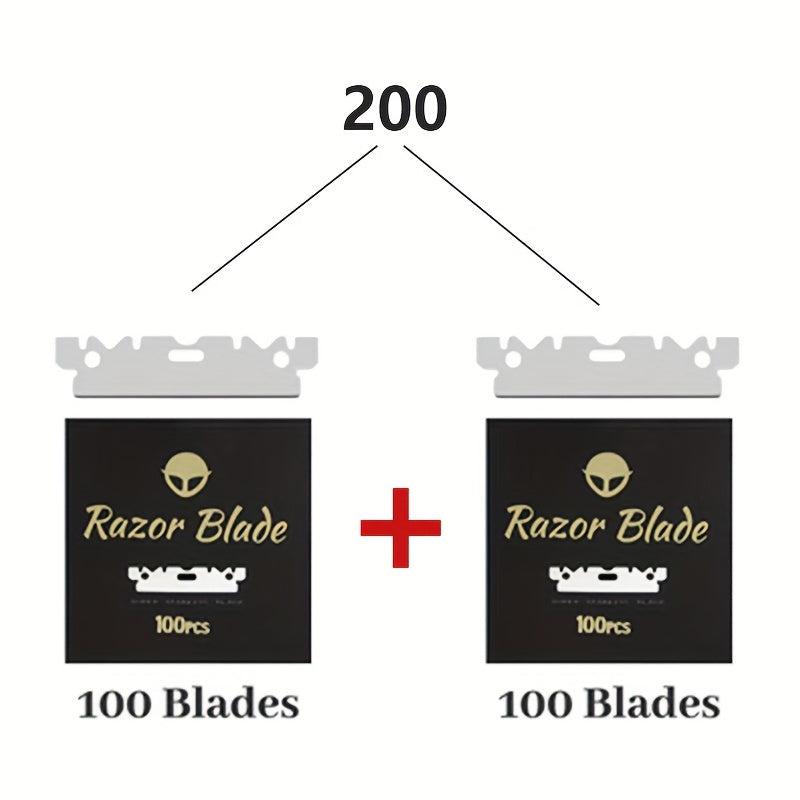 100 Pcs Half Razor Blades For Barber Razors Stainless Straight Edge Blades