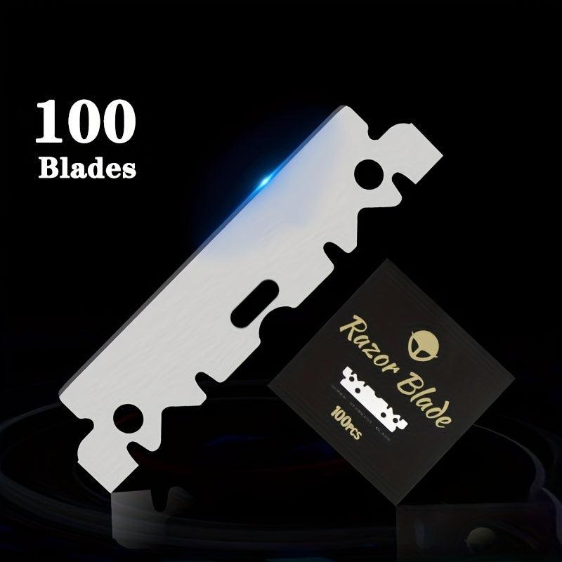 100 Pcs Half Razor Blades For Barber Razors Stainless Straight Edge Blades