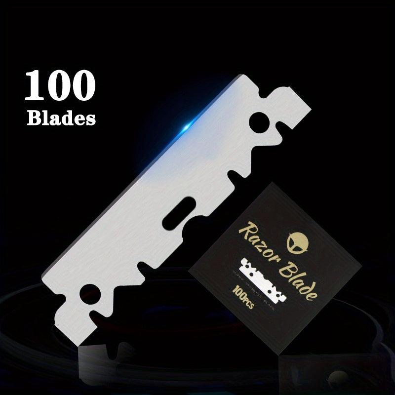 100 Pcs Half Razor Blades For Barber Razors Stainless Straight Edge Blades