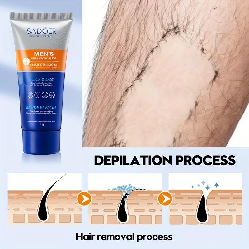 60g Men's Hair Removal Cream Clean Body Facial Beard Armpit Leg Chest