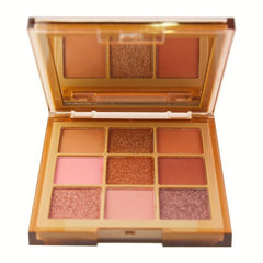 9-Color Eyeshadow Palette Brown Red Tone Matte Pearly Finish