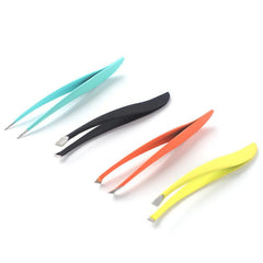 4 Pcs Colorful Stainless Steel Tweezers Set Eyebrow Face Nose Hair Remover