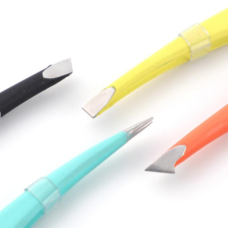 4 Pcs Colorful Stainless Steel Tweezers Set Eyebrow Face Nose Hair Remover