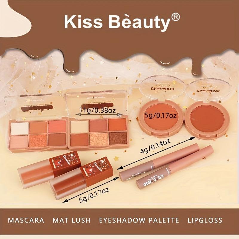 6-Piece Makeup Set with Eyeshadow, Blush, Lip Gloss, Mascara - Portable Kit