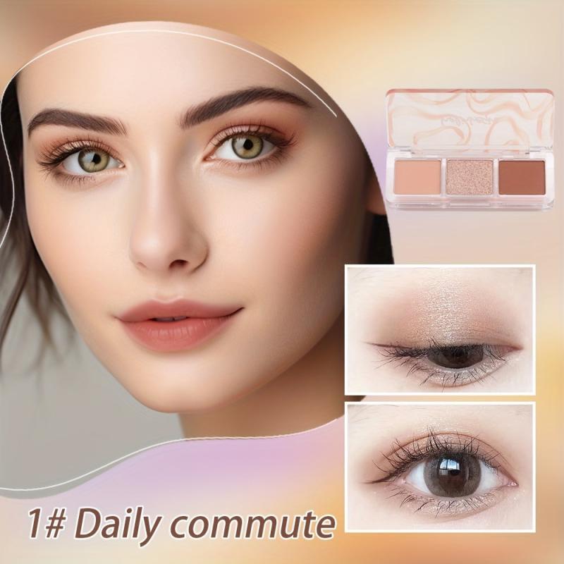 3 Colors Eyeshadow Palette Glitter Matte Soft Smooth Makeup