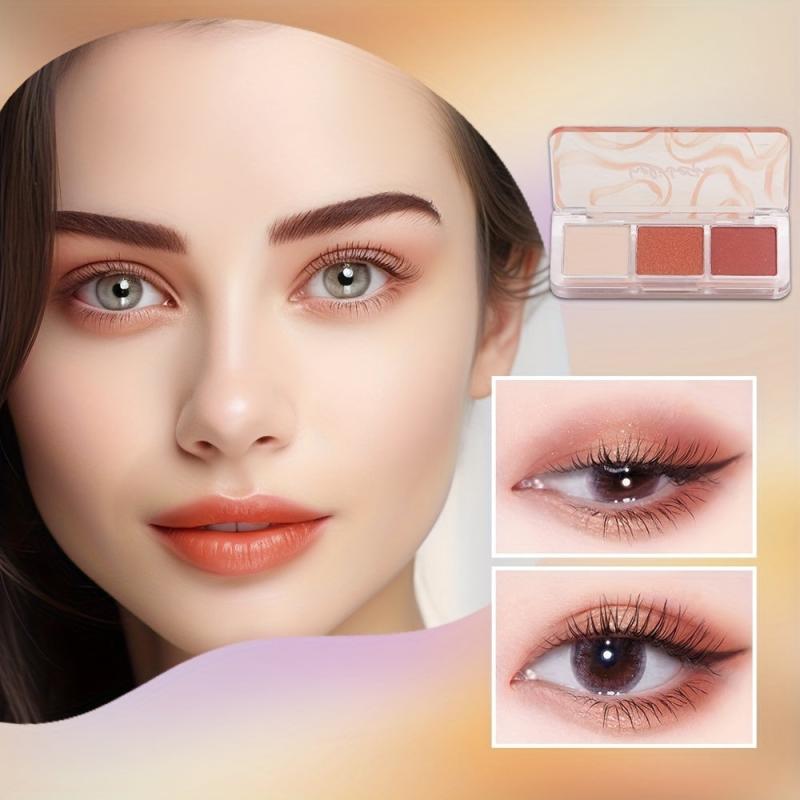 3 Colors Eyeshadow Palette Glitter Matte Soft Smooth Makeup