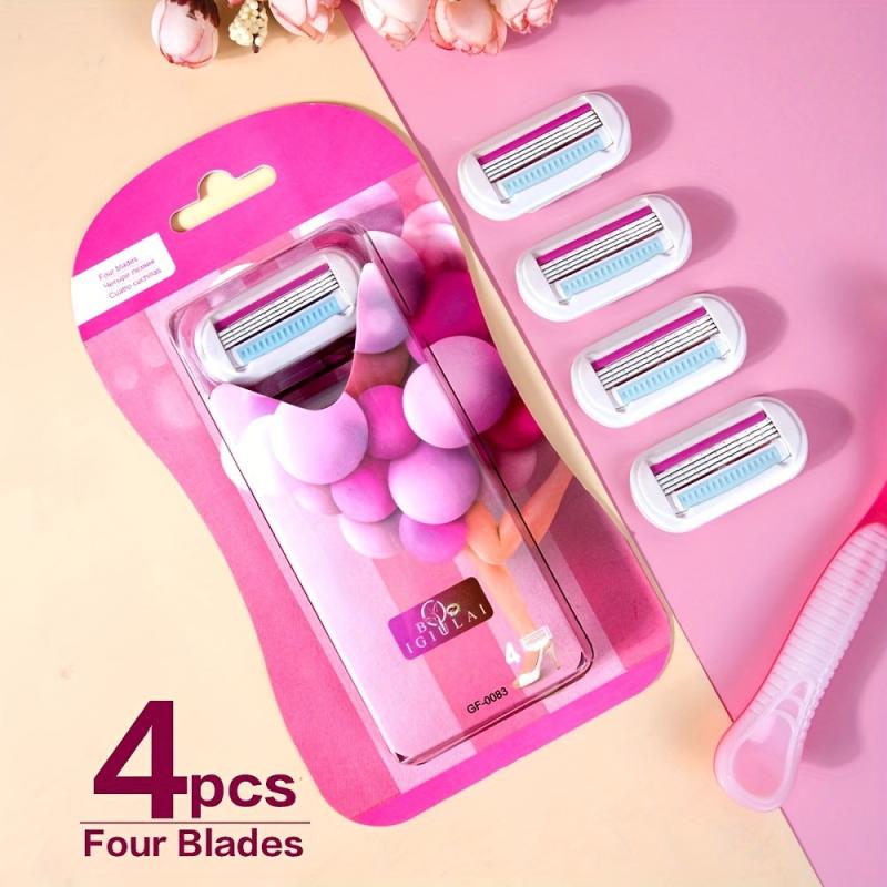 4 Pcs Women Bikini Hair Removal Tools Stainless Steel Shaving Blades