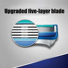 Men's Safety Razor Handle 8 Blades Refills + Holder