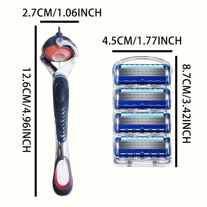 Men's Safety Razor Handle 8 Blades Refills + Holder