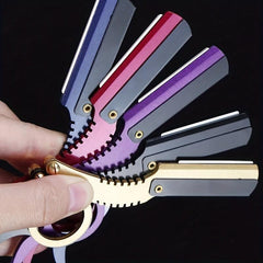 Vintage Stainless Steel Barber Razor Safety Folding Hair Cut Barber Razor