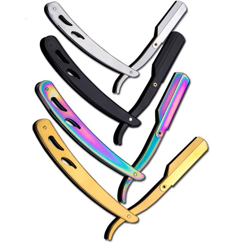 Stainless Steel Straight Edge Razor Foldable Barber Shave Manual Shaving