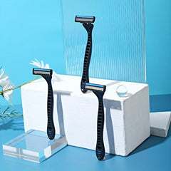 3PCS Men Razor Set, Stainless Steel Blades, Pivoting Head, Aloe Strip