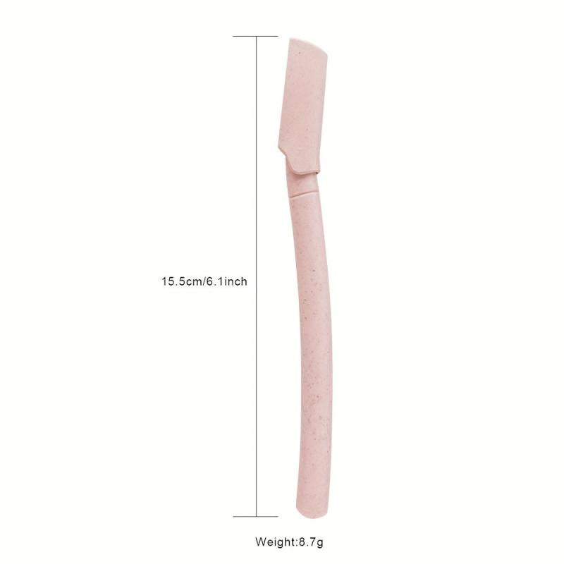 3pcs Pink Eco Friendly Dermaplaning Tool Set Biodegradable Wheat Straw Razors