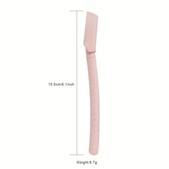 3pcs Pink Eco Friendly Dermaplaning Tool Set Biodegradable Wheat Straw Razors