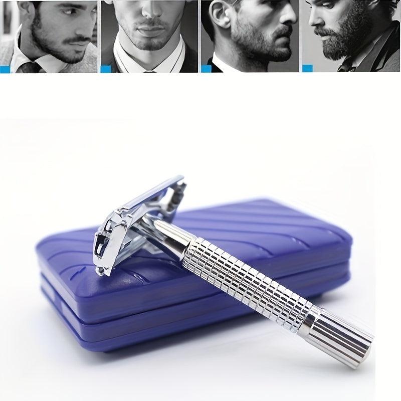 Vintage Long Handle Double Edged Safety Razor Wet Shaving Stainless Steel Razor
