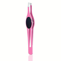 Colorful Hair Stainless Steel Slanted Tweezers for Eyebrows